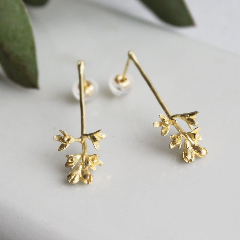 K18 olive flower earrings - Earrings & Clip-ons - Precious Metals Gold