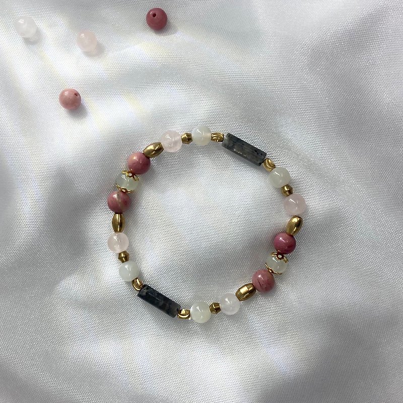 【Mi Guest】Rosestone/Pink Crystal/ Stone/Blue Labradorite Crystal Bracelet - Bracelets - Semi-Precious Stones Pink
