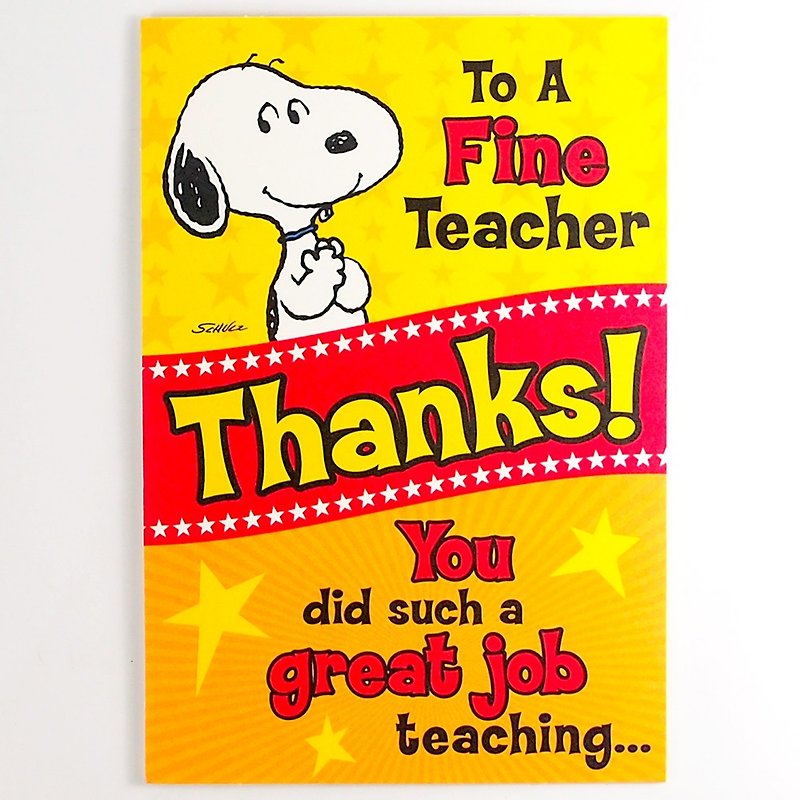 Snoopy would like to thank the teacher [Hallmark-Card Thank You Card] - Cards & Postcards - Paper Multicolor