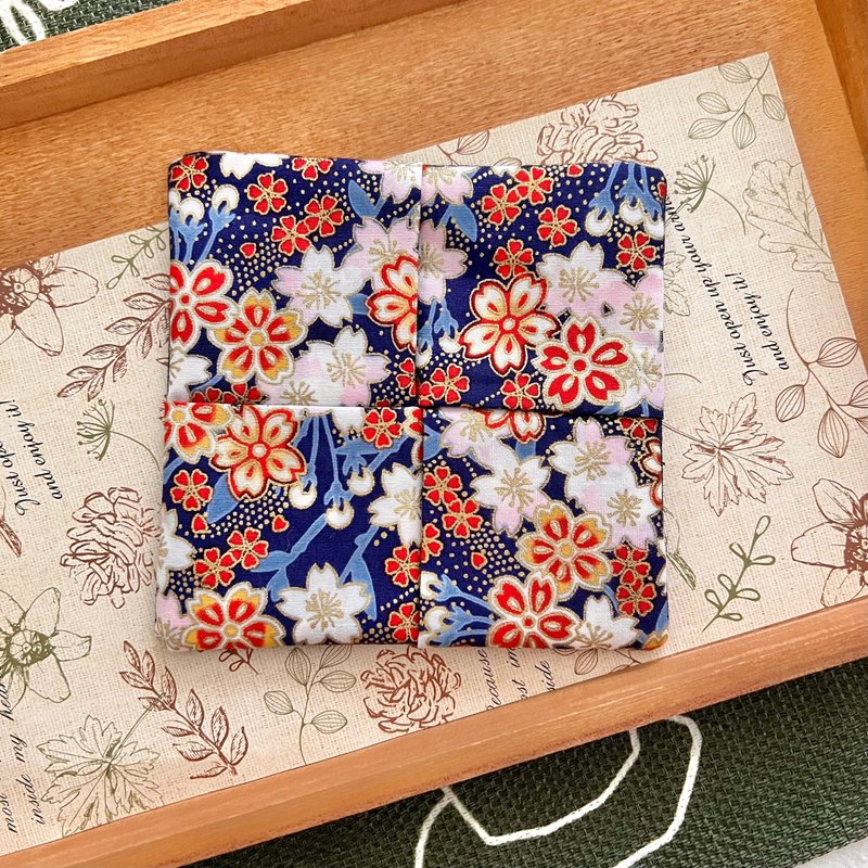 Zakka style handmade coasters, gorgeous cherry cloth coasters [sustainable design] - ที่รองแก้ว - ผ้าฝ้าย/ผ้าลินิน หลากหลายสี