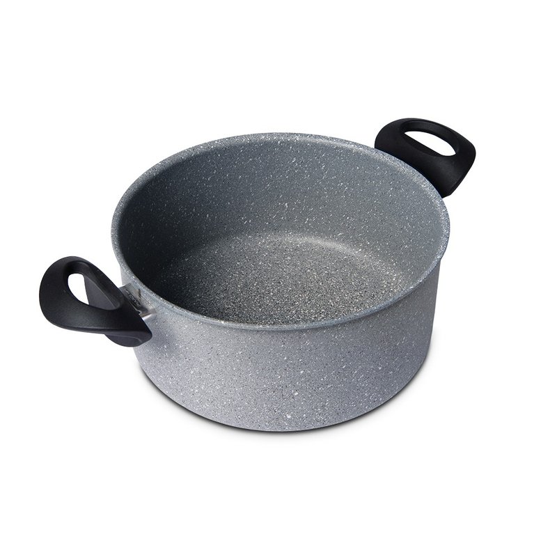 Piardi Home Livestone 系列 天然礦石雙耳鍋 (附鍋蓋) 24cm - 廚具 - 其他金屬 灰色