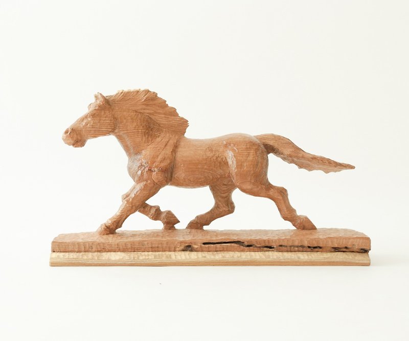 Asahikawa wood carving Sagawa Nakagawa work No.8 horse - ตุ๊กตา - ไม้ 