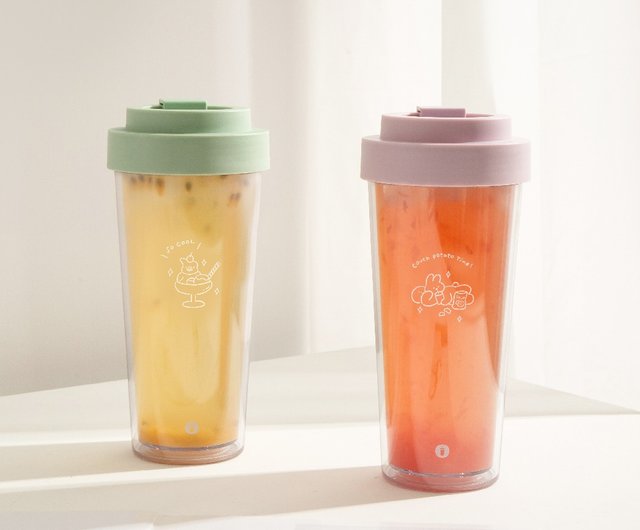 付属シリーズ エコゼン透明二重タンブラー 750ml - Lazy Bunny