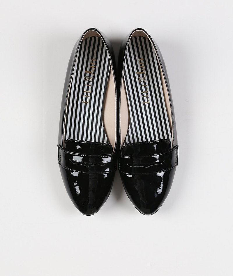 [Rainy stroll] Minimalist Penny waterproof loafers _ piano roasted black - Rain Boots - Waterproof Material Black