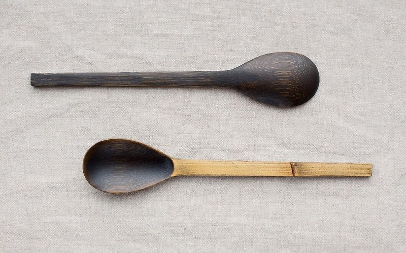 竹のスプーン　拭き漆　黒漆 - 筷子/筷子架 - 木頭 黑色