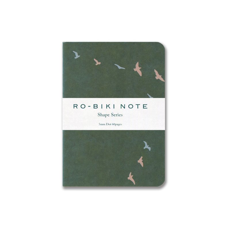 RO-BIKI NOTE SHAPE SERIES Flying Birds - สมุดบันทึก/สมุดปฏิทิน - กระดาษ สีเขียว