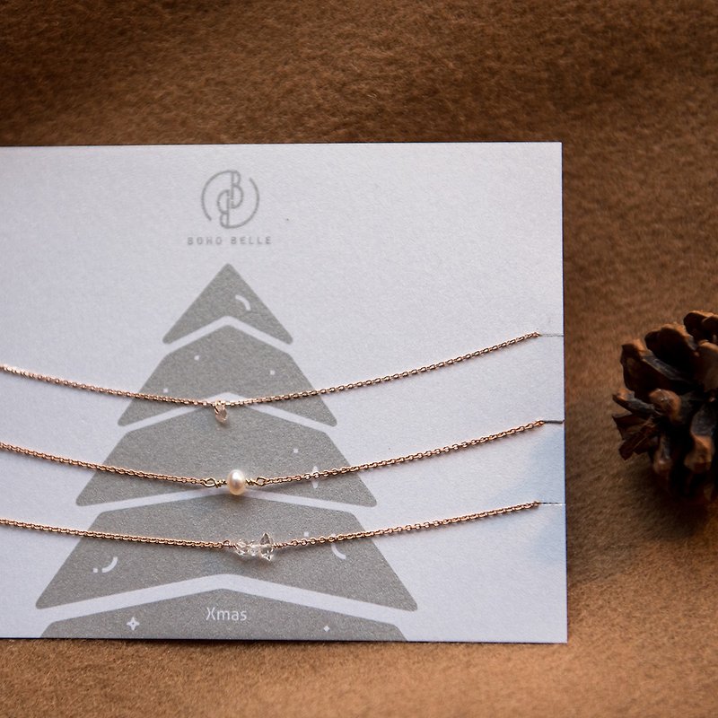 Christmas limited jewelry set - rose gold - สร้อยข้อมือ - เครื่องเพชรพลอย สีทอง