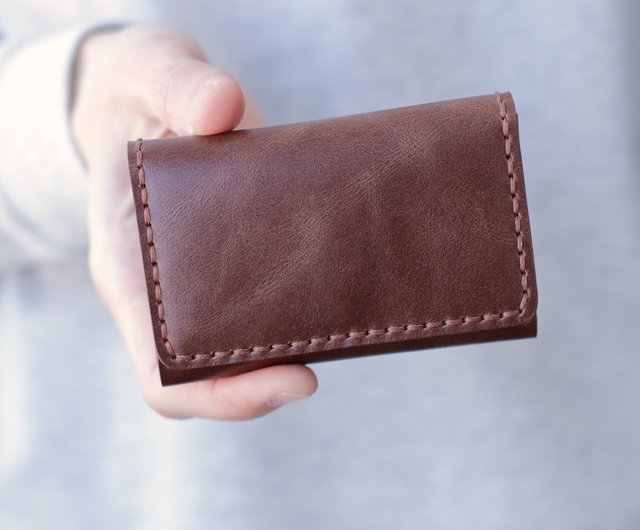 mens slim brown leather wallet