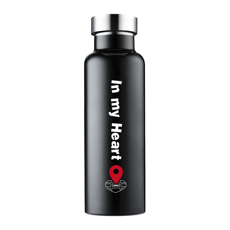 Driver │ Long-lasting all-steel lid vacuum flask (IN MY HEART) - กระบอกน้ำร้อน - สแตนเลส สีดำ