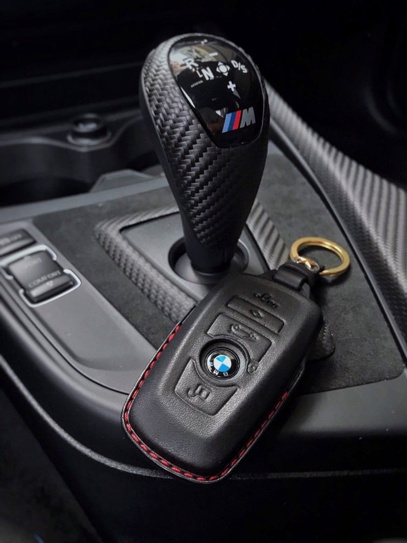 【現貨版】寶馬 BMW F30 F31 330 420 520 740 M2 M3汽車鑰匙皮套 - 鑰匙圈/鑰匙包 - 真皮 黑色