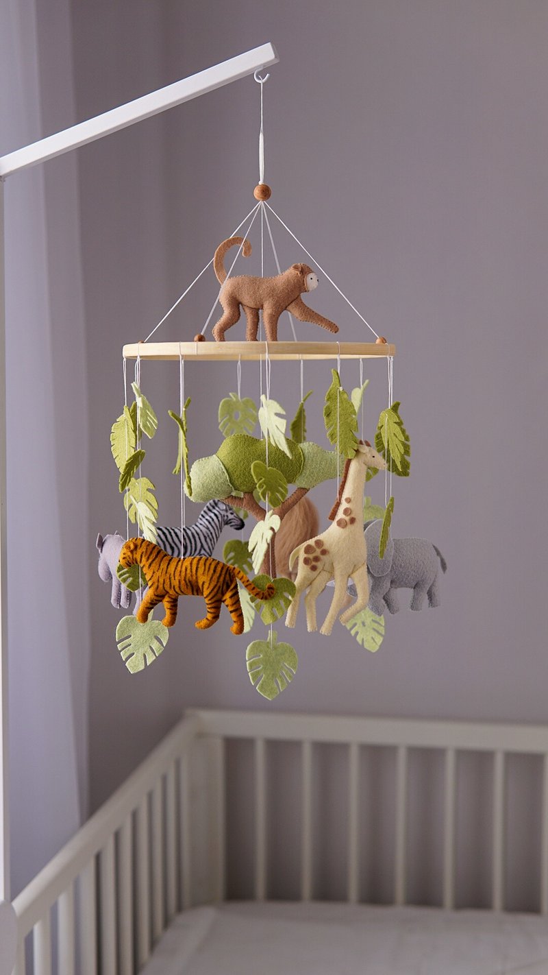 Big safari mobile. Safari nursery decor. Baby shower gift. - Kids' Toys - Other Materials 