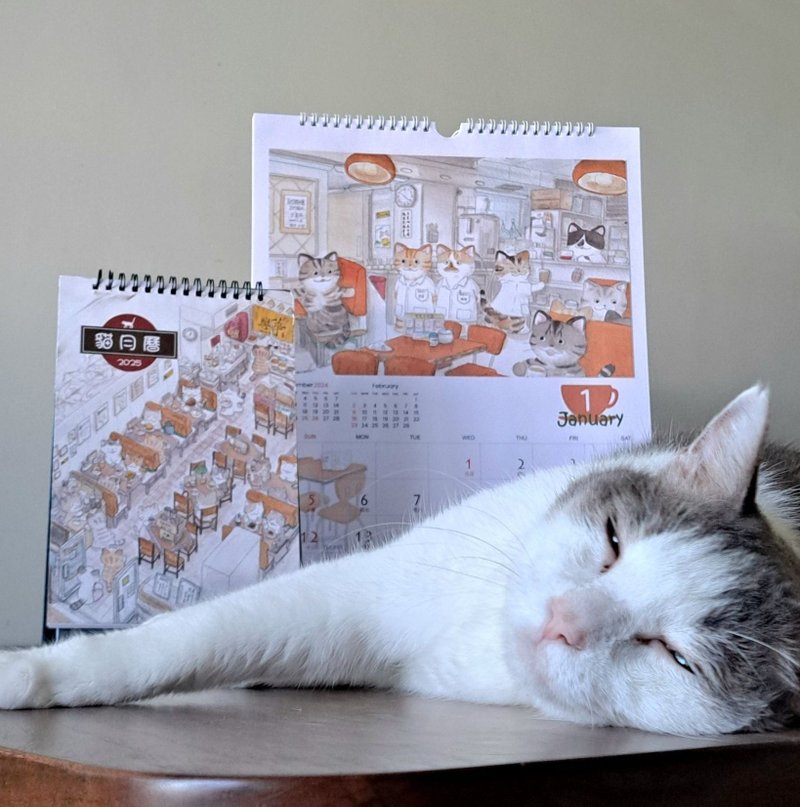 2025Calendar - Cat Desk Calendar - ปฏิทิน - กระดาษ 