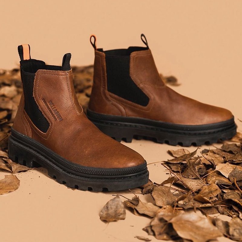 [Waterproof in rainy days] PALLADIUM PALLATROOPER waterproof cowhide elastic mid-tube boots 77197 - Women's Casual Shoes - Genuine Leather Multicolor