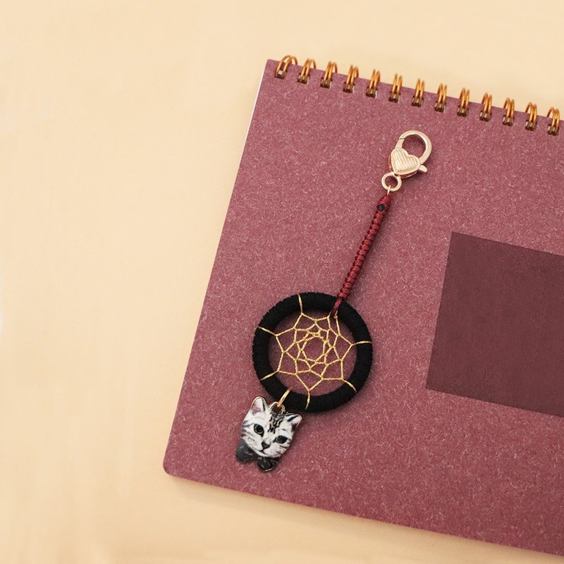 [Limited Edition] Your Highness the Cat丨Gift Handwoven Dream Catcher Charm Bag Charm-Gentleman Black - Other - Other Materials Black