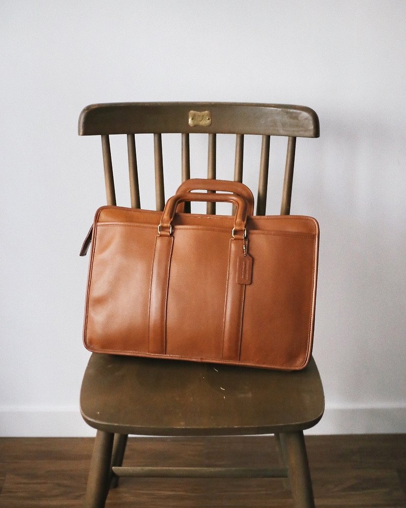 Vintage Coach Briefcase - Briefcases & Doctor Bags - Genuine Leather Orange
