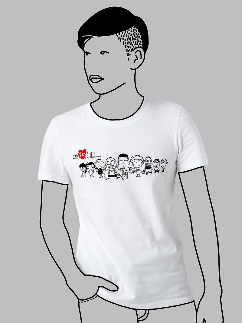 Awesome Punks Whtie T-Shirt // 100%cotton / MIT - เสื้อยืดผู้ชาย - ผ้าฝ้าย/ผ้าลินิน ขาว