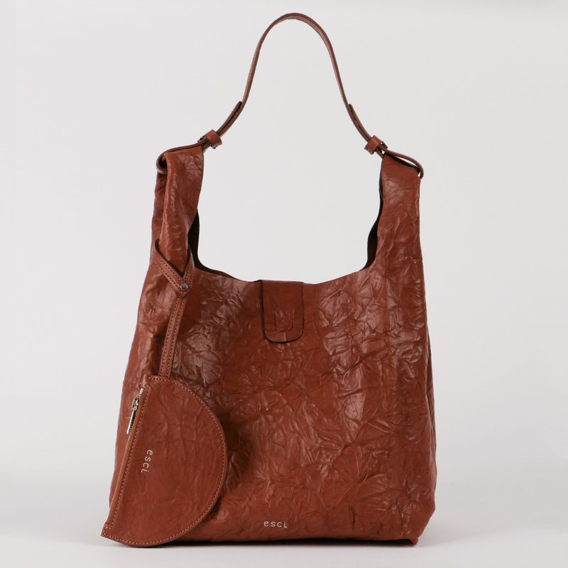 Half Moon Pouch Brown_card&coin purse wallet - 零錢包/小錢包 - 真皮 