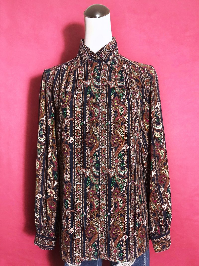 Complex totem long-sleeved vintage shirt / brought back to VINTAGE abroad - Women's Shirts - Polyester Multicolor