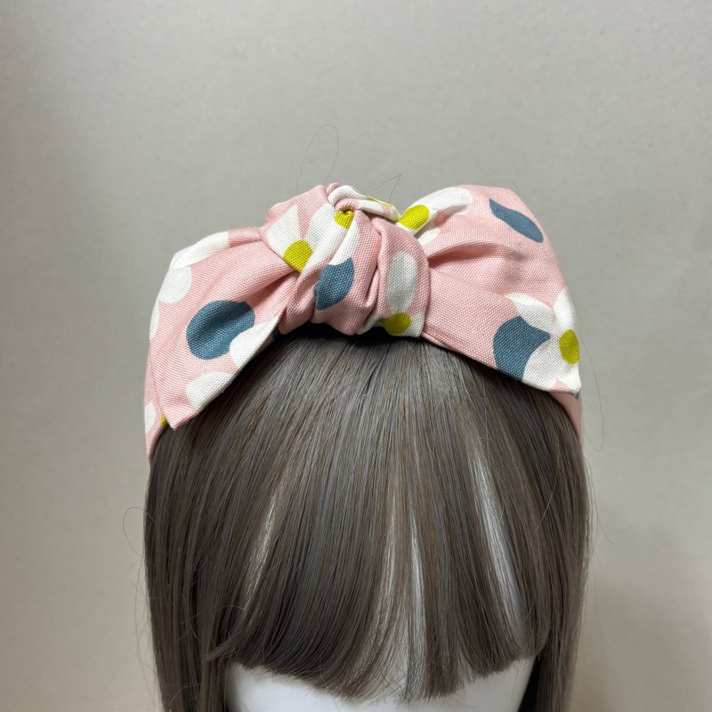 可愛花朵 | 蝴蝶結髮箍 - 髮夾/髮圈 - 棉．麻 多色