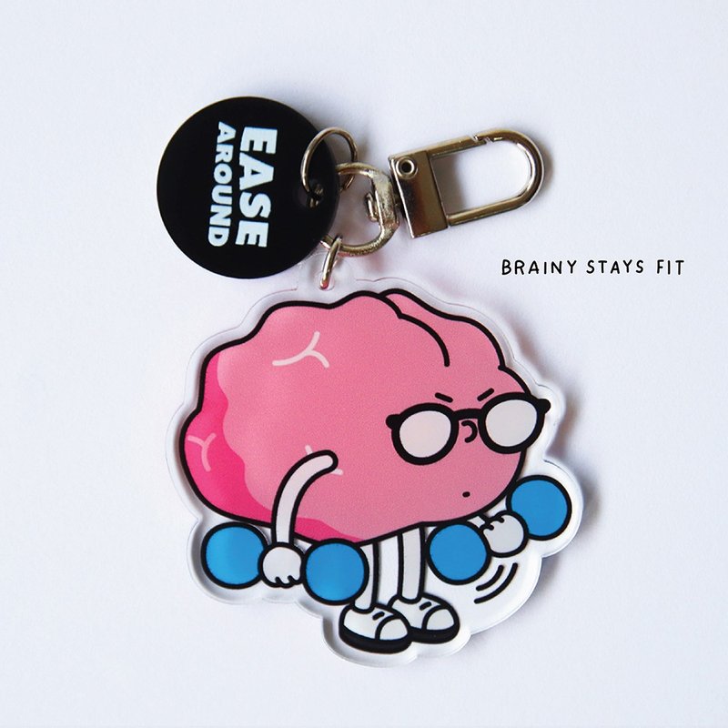 KEYCHAIN - BRAINY STAYS FIT - 鑰匙圈/鑰匙包 - 壓克力 多色