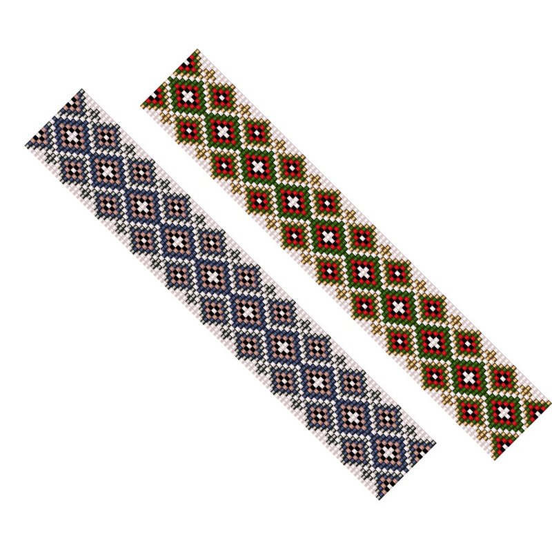 Seed bead loom bracelet patterns Beading Delica Beadwork Cuff Beadweaving PDF - 手工藝教學/工具書 - 其他材質 