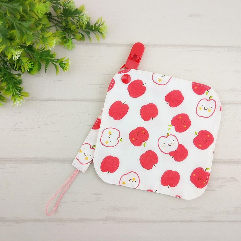 Smile apple 2 color optional. Handkerchief + pacifier chain - Baby Bottles & Pacifiers - Cotton & Hemp Red