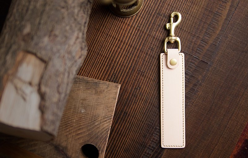 Multi-function leather key ring Keychain Stand - natural color - reel, stand - - ที่เก็บหูฟัง - หนังแท้ ขาว