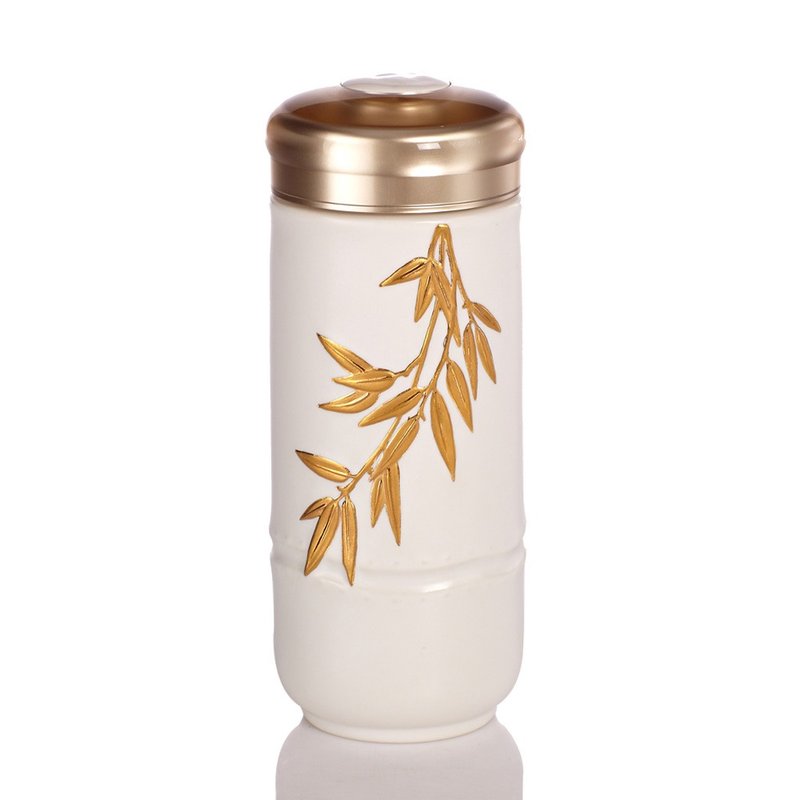 富貴金竹隨身杯 / 大 / 雙層 / 2色 350ml - 水壺/水瓶 - 瓷 白色