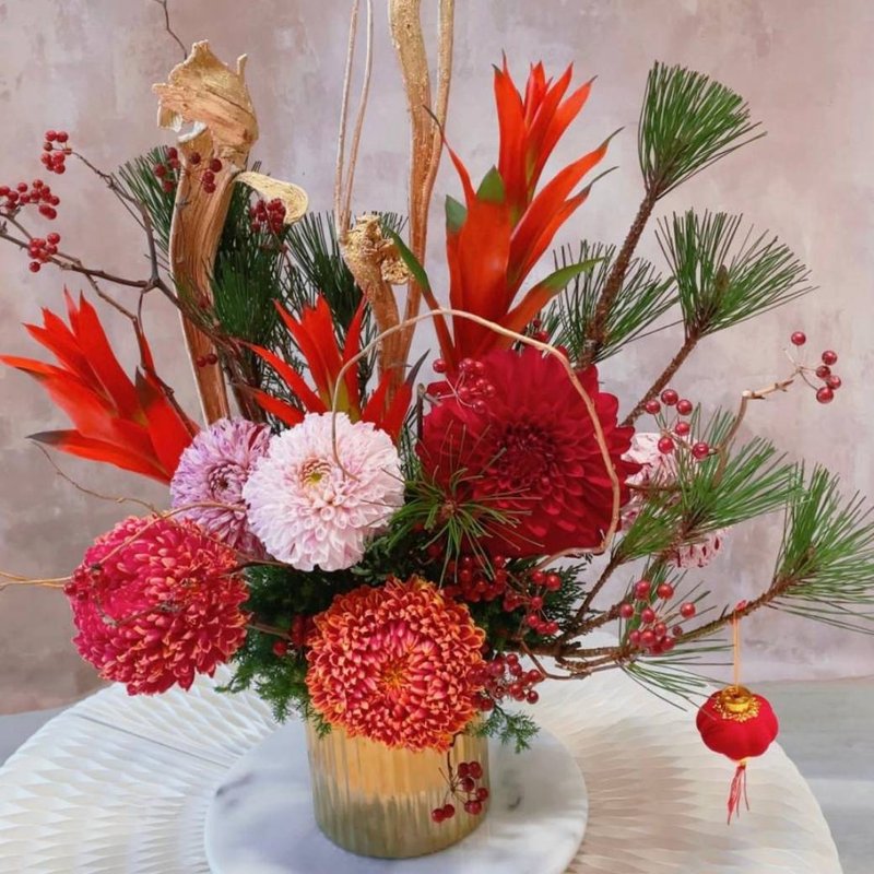 【富貴金蛇有錢花】新春花禮 - 乾燥花/永生花 - 植物．花 