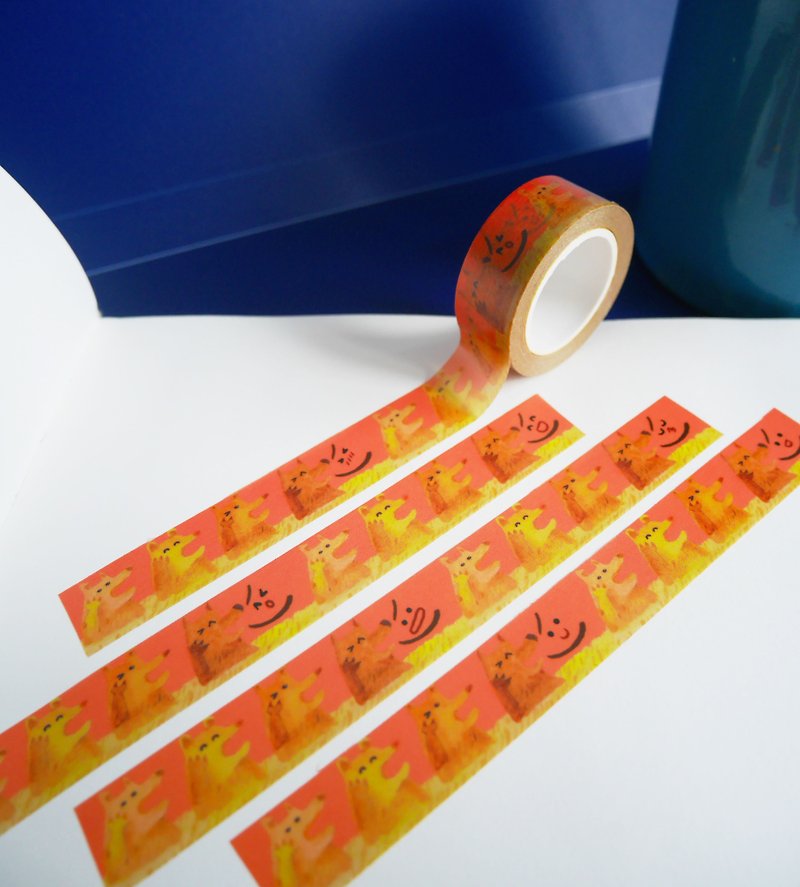 Cute dog emoji pack paper tape - มาสกิ้งเทป - กระดาษ สีส้ม