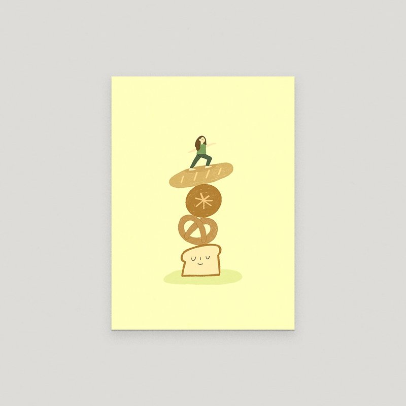 Balance Bread (Art Print) - การ์ด/โปสการ์ด - กระดาษ สีนำ้ตาล