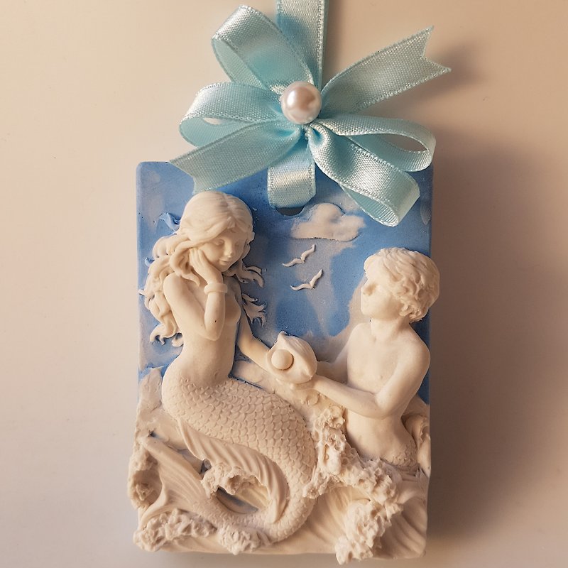 Aroma Stone wall plaque -  "Mermaid Lovers" - Fragrances - Other Materials Blue