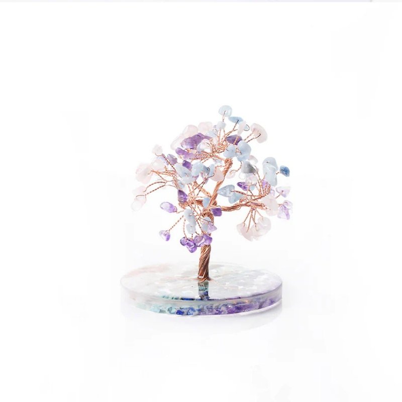 MONTAGNE Guardian Tree | Amethyst Aquamarine Pink Crystal - Other - Crystal Multicolor