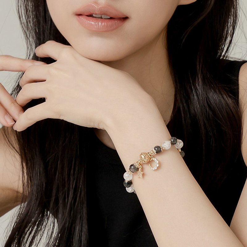 Lunar Eclipse | crystal bracelet - Bracelets - Crystal Black