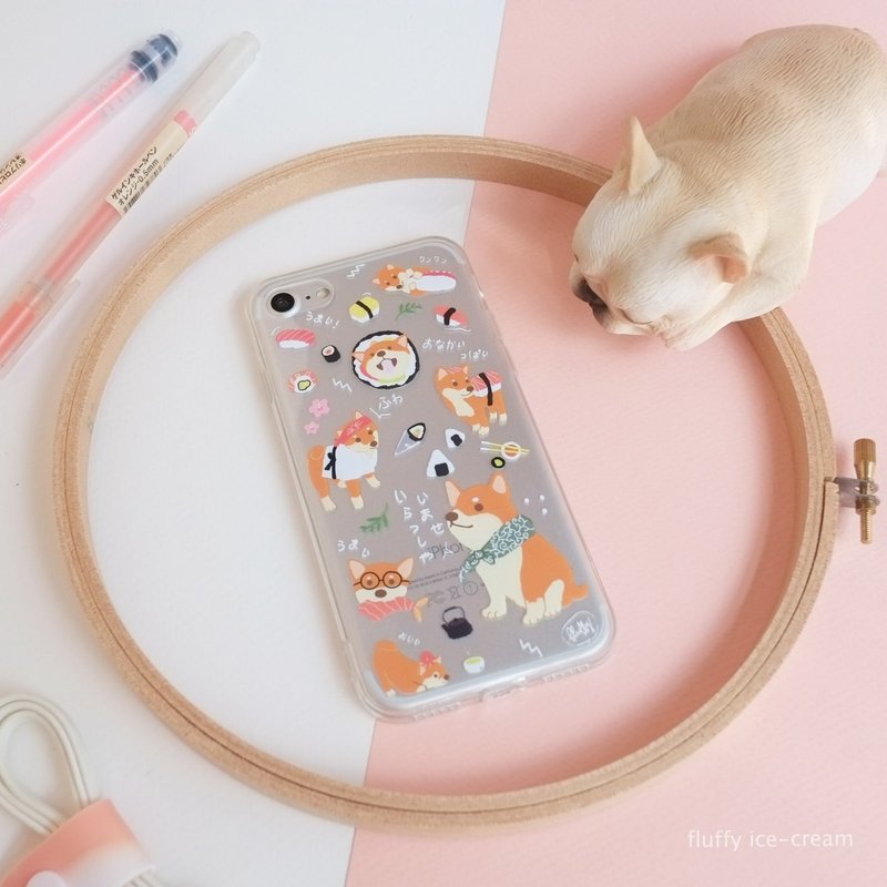 Mobile Case: JOD Shiba - 手機殼/手機套 - 矽膠 咖啡色