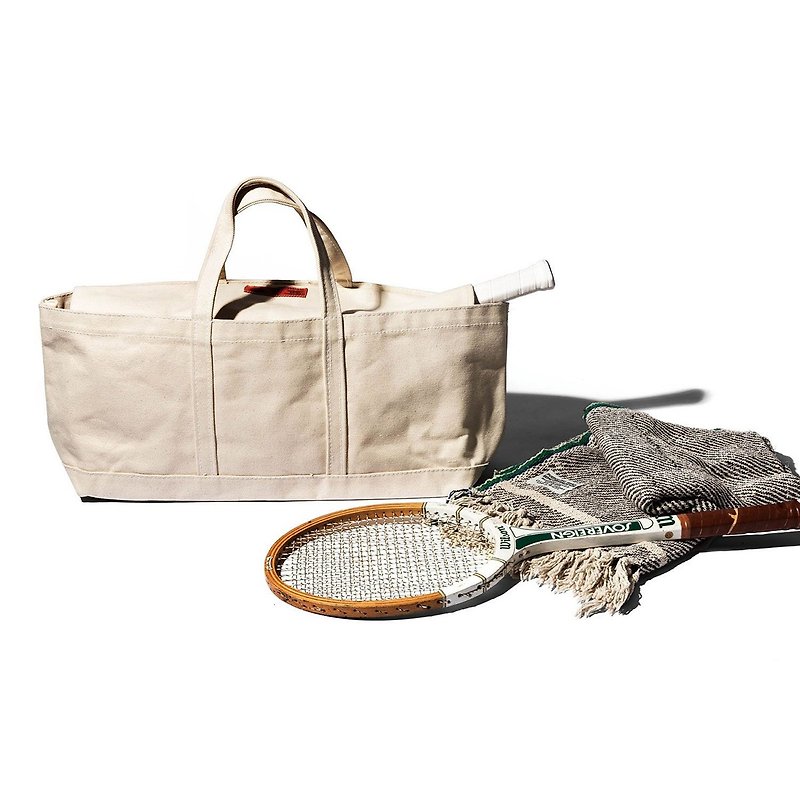 WIDE TOOL BAG Multifunctional Utility Tote Bag - กระเป๋าถือ - ผ้าฝ้าย/ผ้าลินิน ขาว