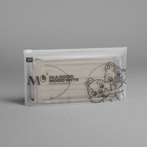 MO / MaskOn. 迪士尼4層一次性口罩 - 侘寂灰 (12 個) - 大鼻與鋼牙 - 大碼