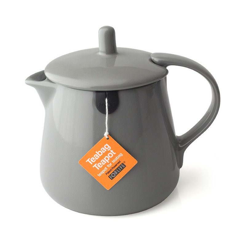 [Holiday gift] American FORLIFE tea bag teapot-ash (tea bag teapot) - ถ้วย - เครื่องลายคราม สีเทา