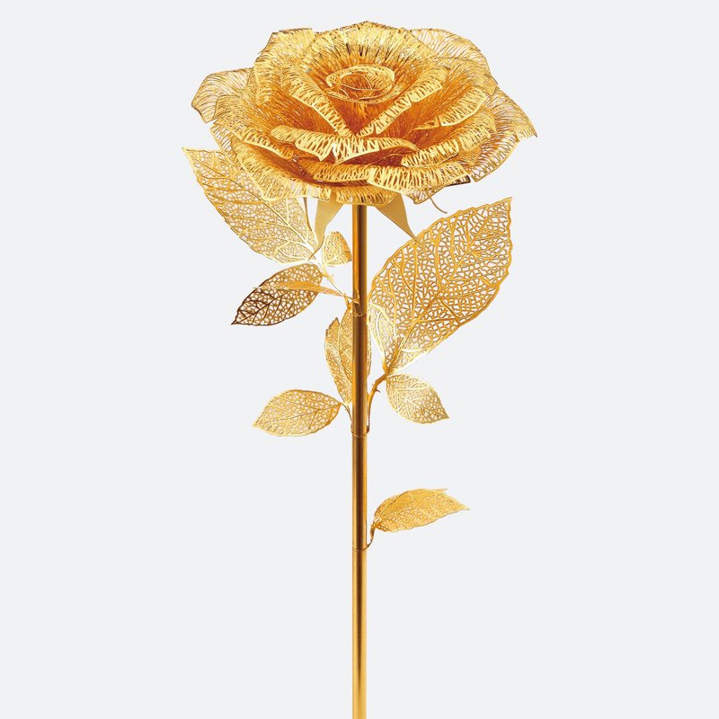 GOLDEN ROSE - Gold - ช่อดอกไม้แห้ง - ทองแดงทองเหลือง สีทอง