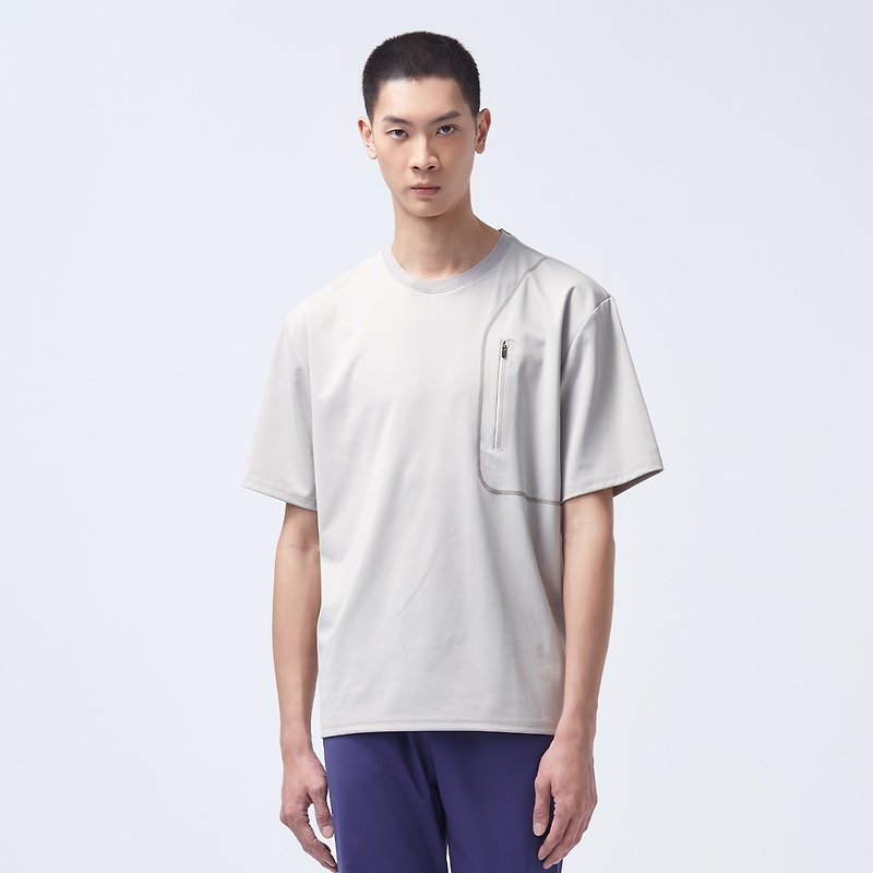 REBOOT Kinetic - Zip Pocket Top - Brown Gray - Men's T-Shirts & Tops - Polyester Gray