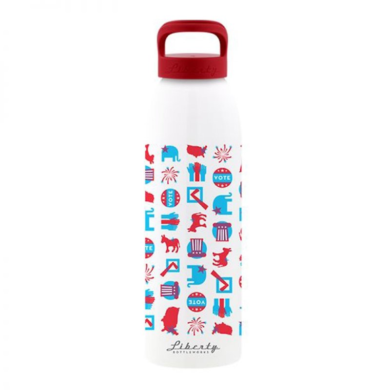 Liberty U.S.-made ultra-lightweight environmentally friendly sports water bottle-Trump president election-700ml - กระติกน้ำ - โลหะ ขาว