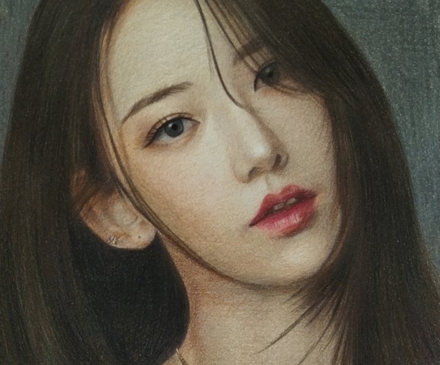 色鉛筆画 / 似顔絵 / 女性 - ショップ Lin