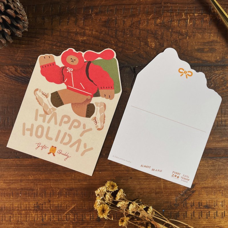 Styling Card Christmas Card - Bear Express Happy Holiday - การ์ด/โปสการ์ด - กระดาษ สีแดง