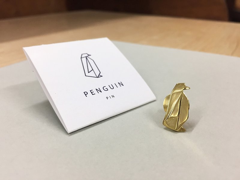 幾何別針－企鵝 - 襟章/徽章 - 銅/黃銅 