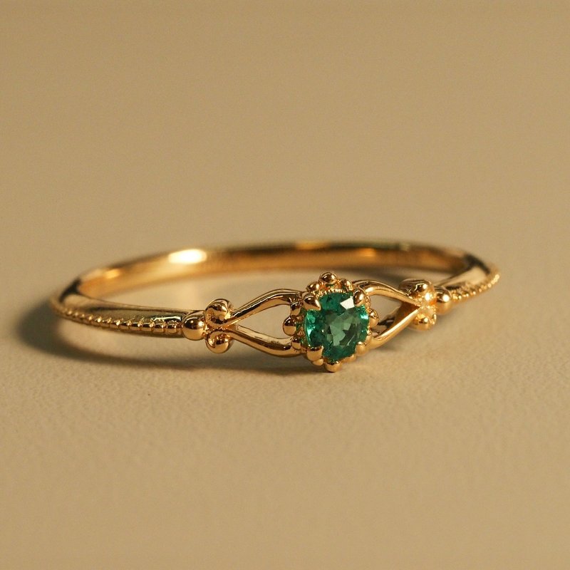 18K金祖母綠向日葵戒指 The Emerald Himawari Ring - 戒指 - 貴金屬 