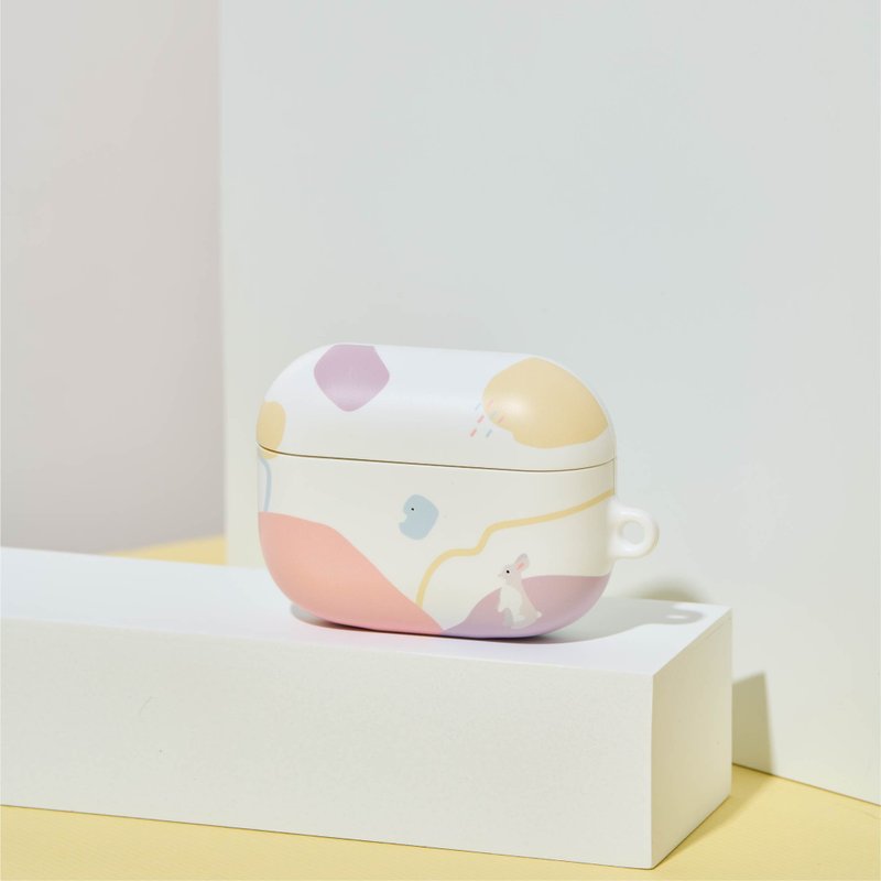 【FITZORY】動物園療癒系色塊 灰兔 | AirPods殼 - AirPods/耳機保護套 - 塑膠 多色