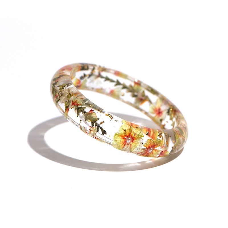 Constellation Series [Leo]-Cloris Gift Bracelet - สร้อยข้อมือ - พืช/ดอกไม้ สีเหลือง