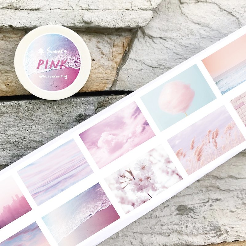 Pink Pink Scenery / 25mm Paper Tape - มาสกิ้งเทป - กระดาษ สึชมพู