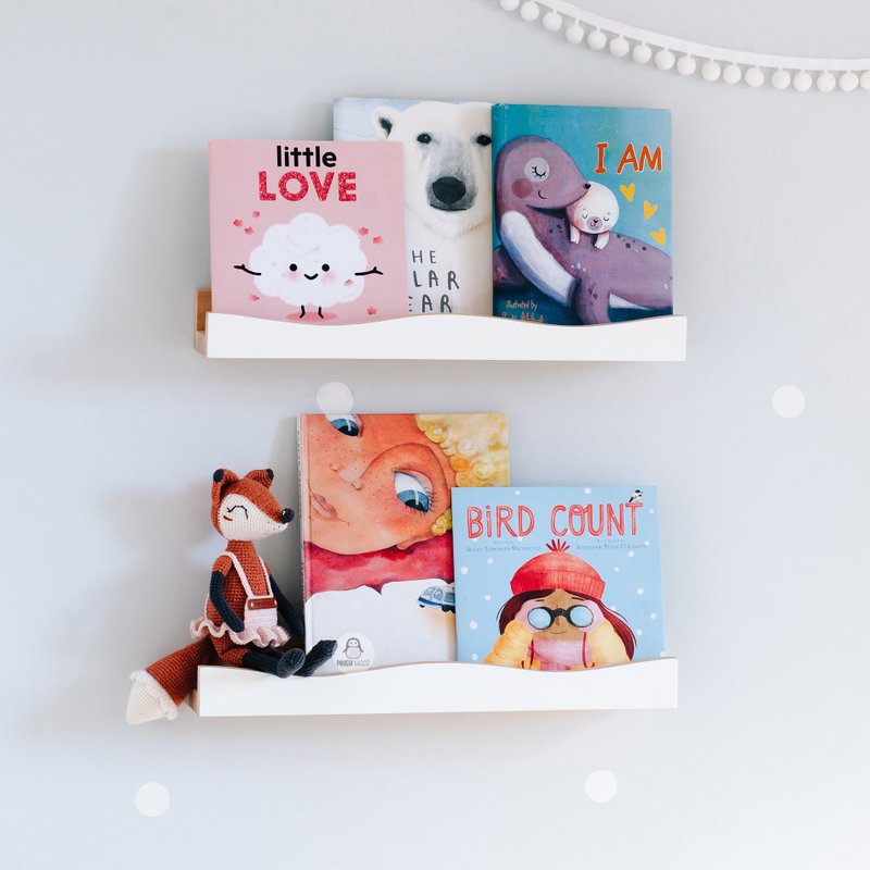 Shelf for kids room, Wavy Shelf, Wooden Floating Shelf, Shelf with Curved Ledge - 兒童家具 - 木頭 