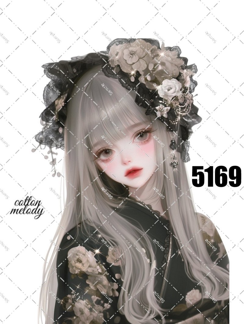 original sticker no.5169 人物ステッカー オリジナルステッカー オリジナル人物ステッカー 装飾ステッカー cotton melody - 貼紙 - 紙 